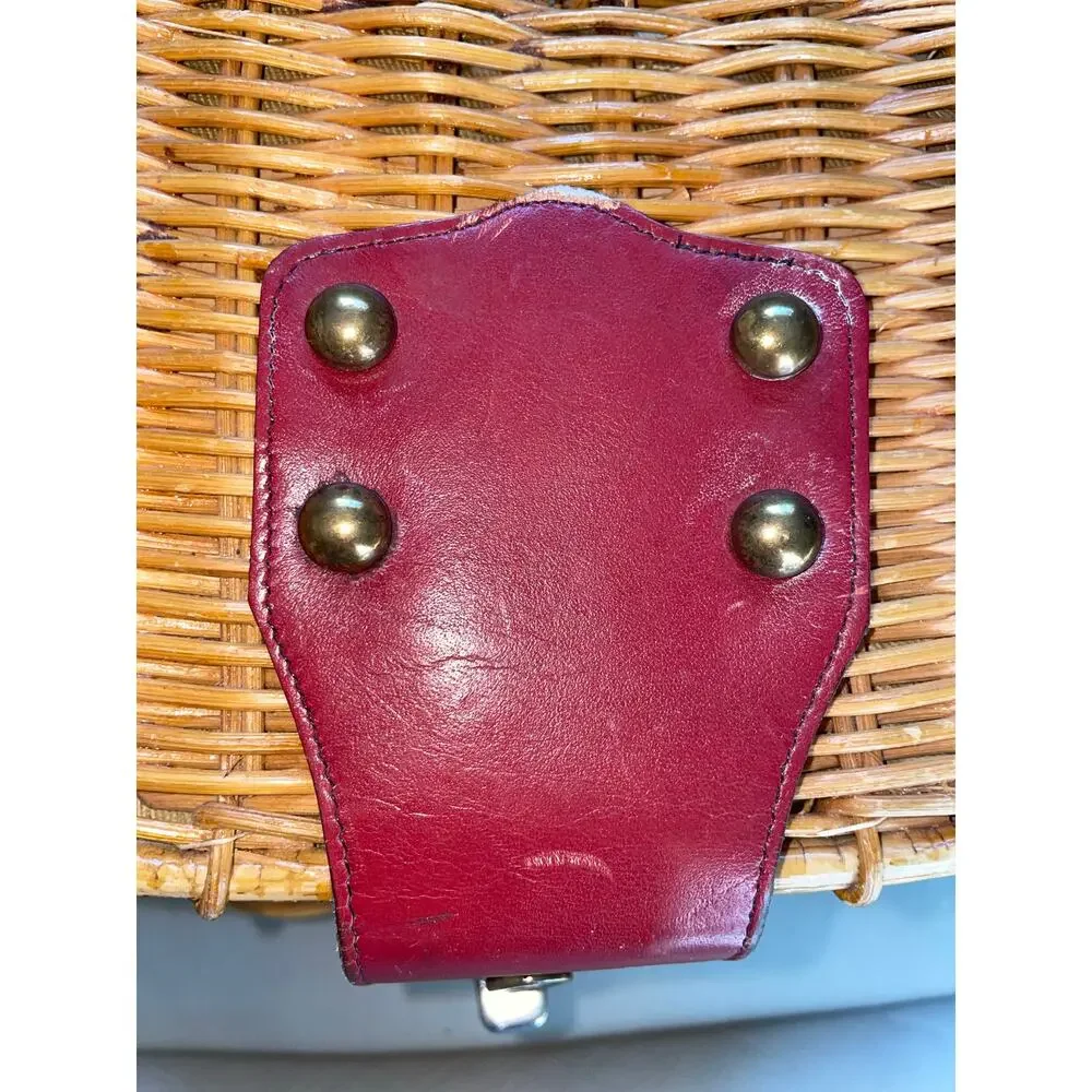 Vintage Etienne Aigner Wicker Fishing Creel Style 1950s–1960s MCM Purse - READ - Picture 4 of 16